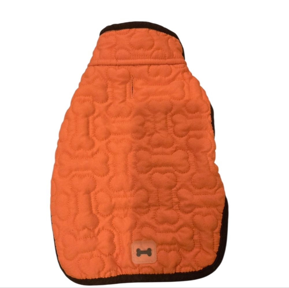 Orange Quilted Dog Jacket